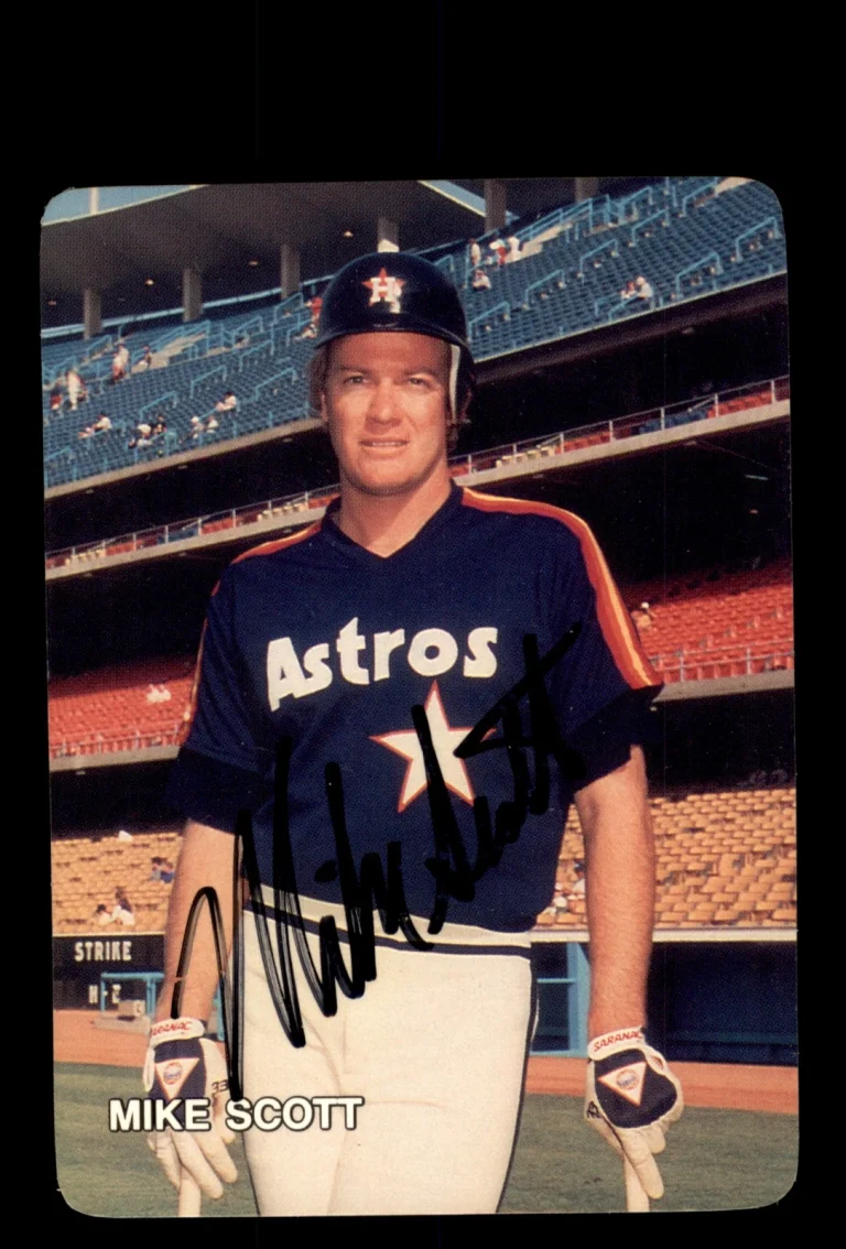 Signed Baseball Card Auto Mike Scott 1987 Mother's Cookies Houston Astros #2