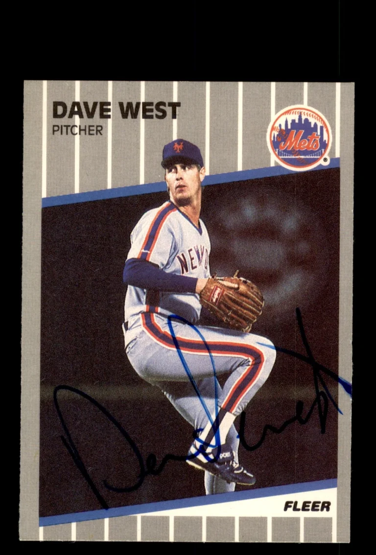Signed Baseball Card Auto Dave West 1989 Fleer #51 New York Mets