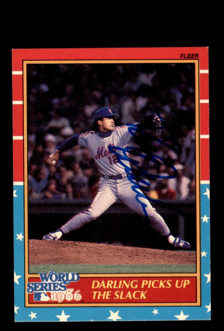 Signed Baseball Card Auto Ron Darling 1987 Fleer #5 New York Mets