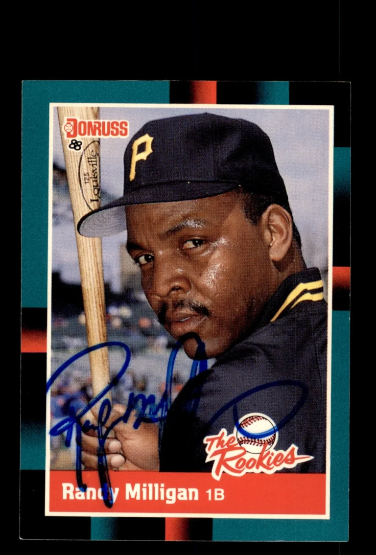 Signed Baseball Card Auto Randy Milligan 1988 Donruss The Rookies #32 Pirates