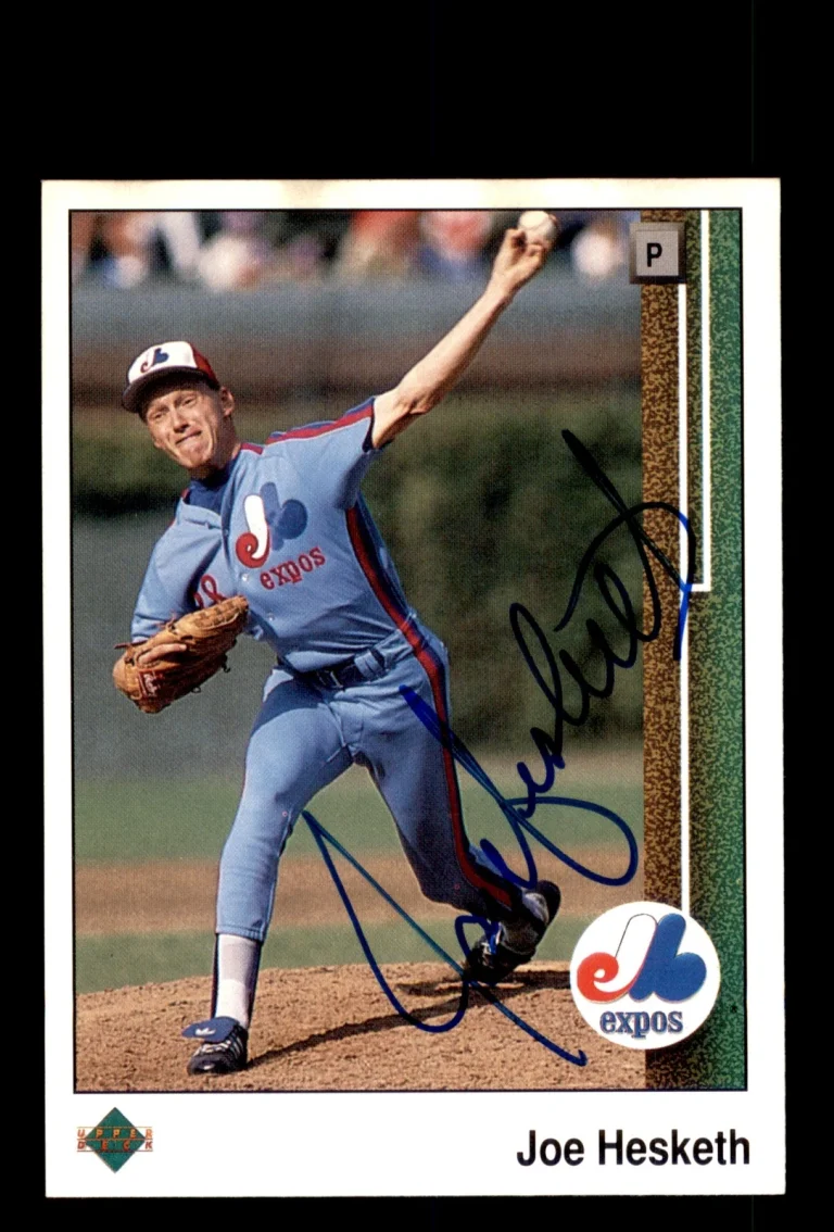 Signed Baseball Card Auto Joe Hesketh 1989 Upper Deck #60 Montreal Expos