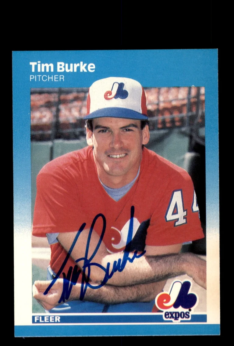 Signed Baseball Card Auto Tim Burke 1987 Fleer #315 Montreal Expos