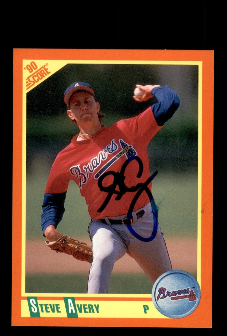 Signed Baseball Card Auto Steve Avery 1990 Score #109T Atlanta Braves
