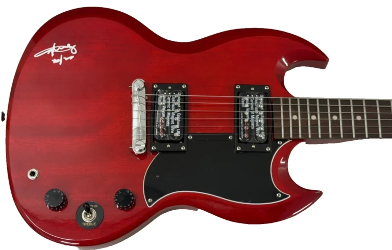 Angus Young Signed ACDC Full Size Electric Guitar SG Epiphone Autograph Beckett