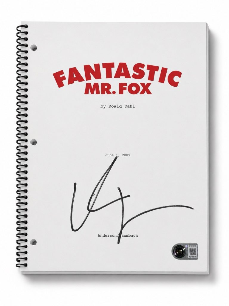 Willem Dafoe Signed Autograph Fantastic Mr. Fox Full Script Screenplay Beckett