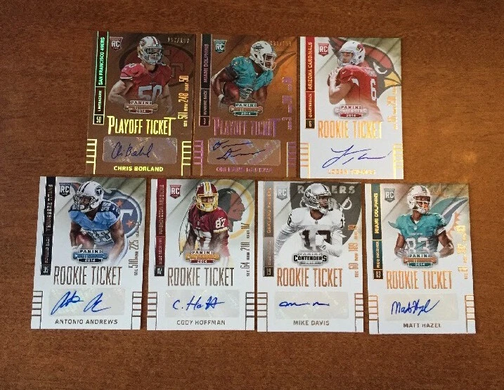 (7) 2014 CONTENDERS ROOKIE PLAYOFF TICKET AUTOGRAPHS DARKWA BORLAND THOMAS LOT