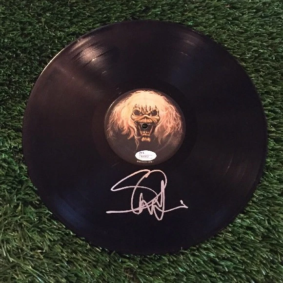 IRON MAIDEN STEVE HARRIS NUMBER OF THE BEAST SIGNED ALBUM RECORD JSA/COA P19952
