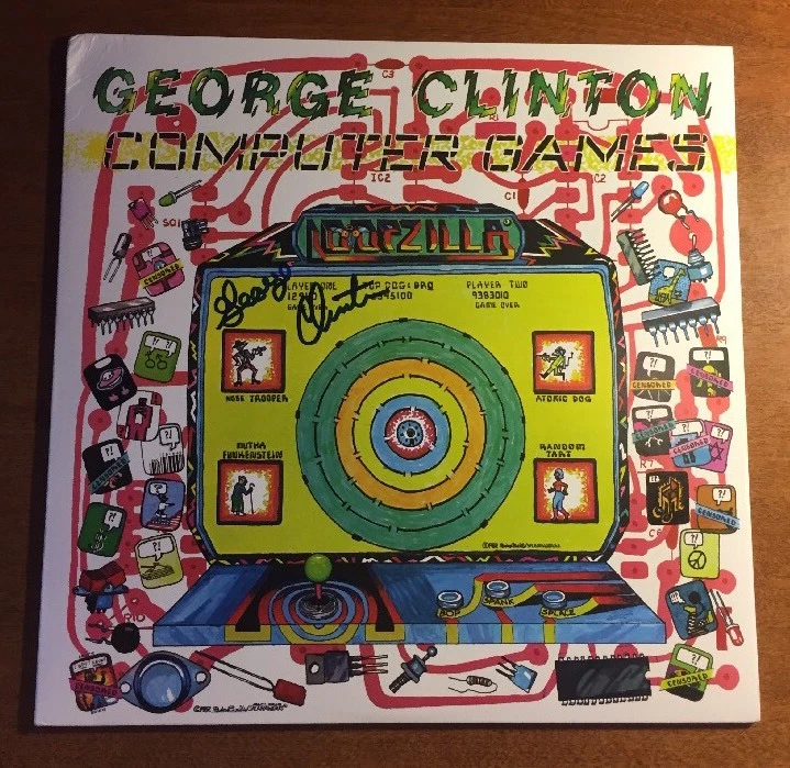 George Clinton Signed Funkadelic Album Cover COMPUTER GAMES JSA/COA P34350