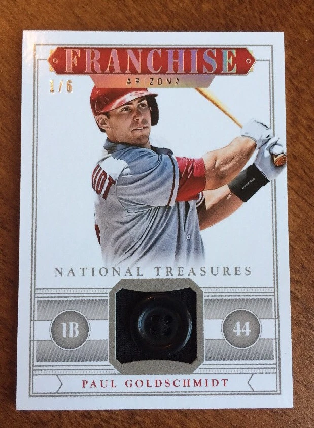 2014 National Treasures PAUL GOLDSCHMIDT Franchise BUTTON GU  #ED 1/6 eBay 1/1