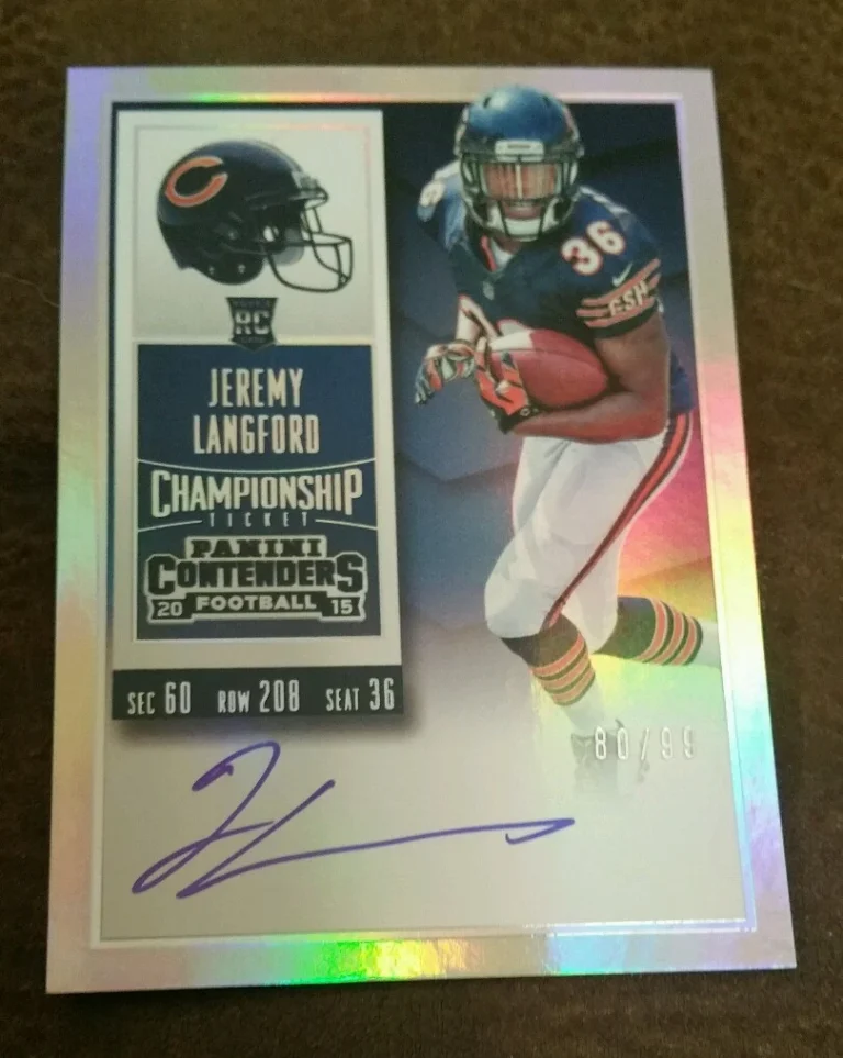 JEREMY LANGFORD 2015 PANINI CONTENDERS CHAMPIONSHIP TICKET RC AUTO #80/99 BEARS