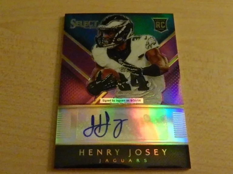 2014 PANINI SELECT HENRY JOSEY PURPLE REFRACTOR RC AUTO #ED /15 JAGUARS