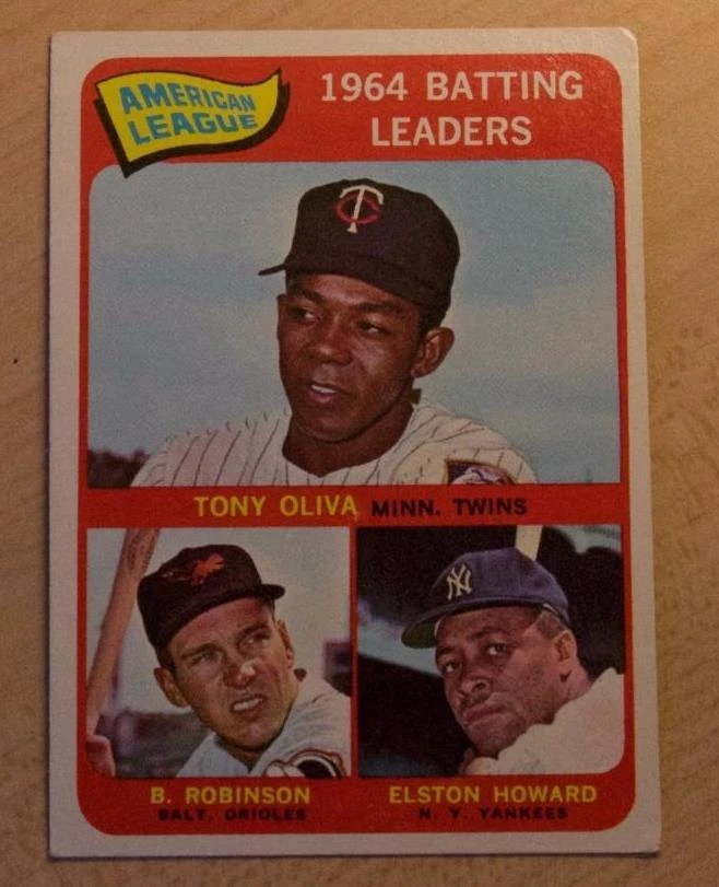 1965 TOPPS BASEBALL 1964 BATTING LEADERS OLIVA ROBINSON HOWARD EX SEE PICS