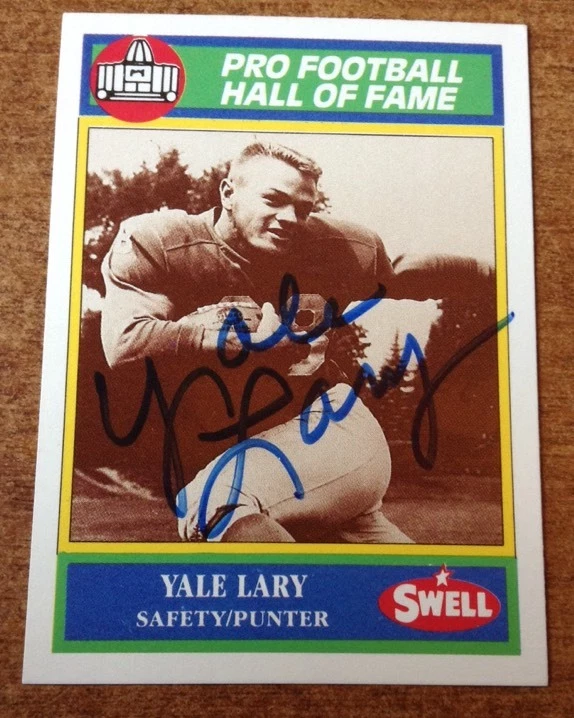 1990 Swell #106 YALE LARY signed card HOF
