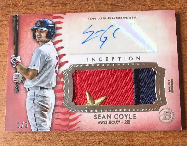 2015 Bowman Inception Auto Jumbo Patch Relic Sean Coyle Autograph 1/5!! Sick!!
