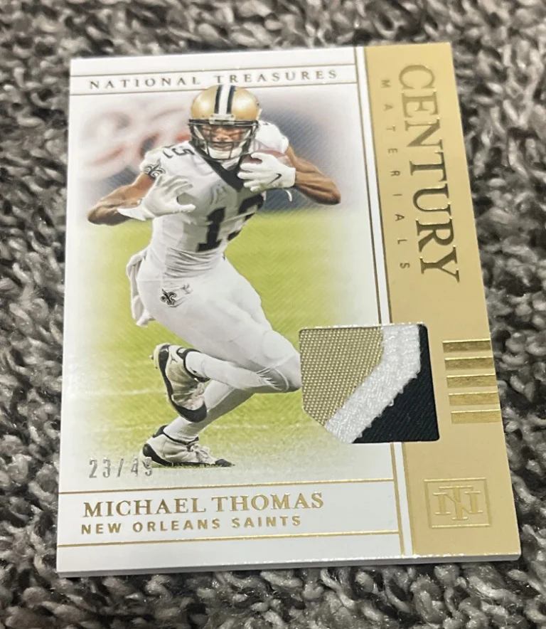 2019 National Treasures Michael Thomas Patch /49 SP Century Materials 3 Clr