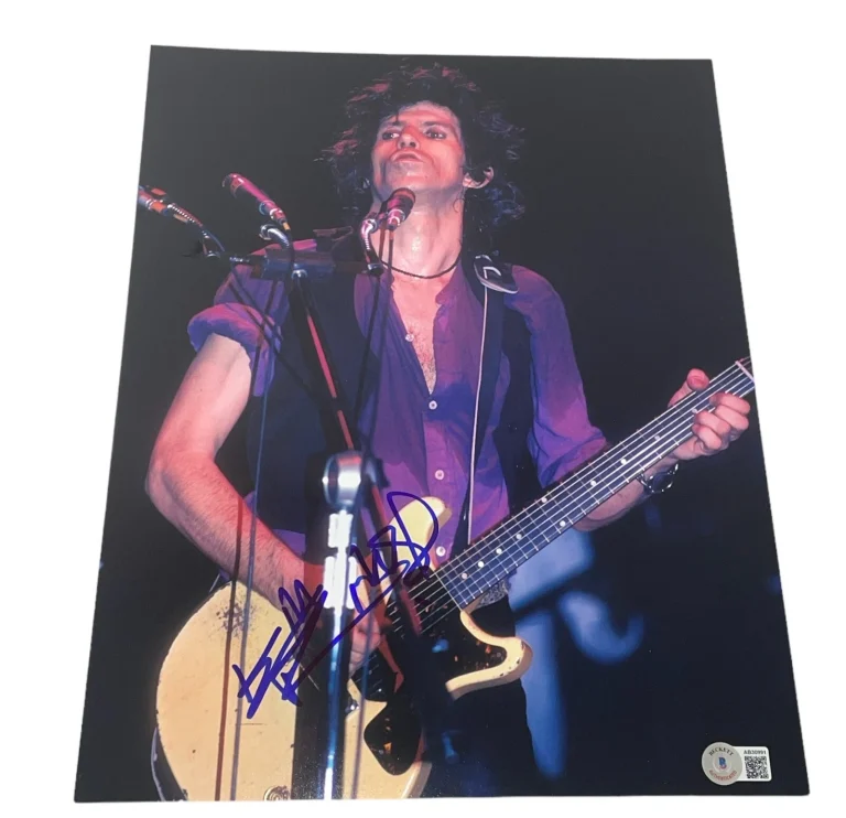 Keith Richards Signed Autograph 11x14 Photo Rolling Stones Guitar Beckett BAS