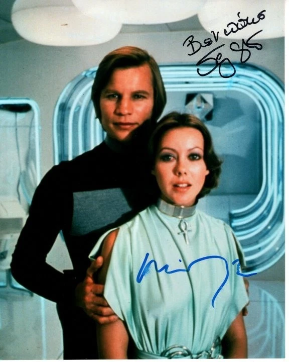 MICHAEL YORK and JENNY AGUTTER Signed Autographed 8x10 LOGAN'S RUN Photo