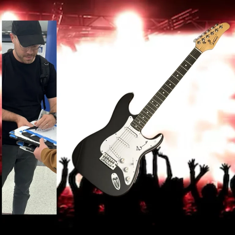 GFA Ryan O'Neal Singer SLEEPING AT LAST Signed Electric Guitar PROOF COA