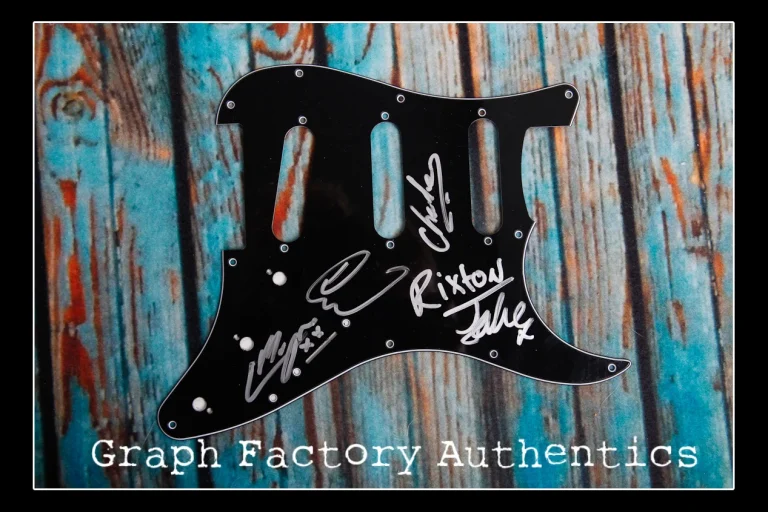 GFA English Pop Group RIXTON Signed Electric Pickguard R3 COA