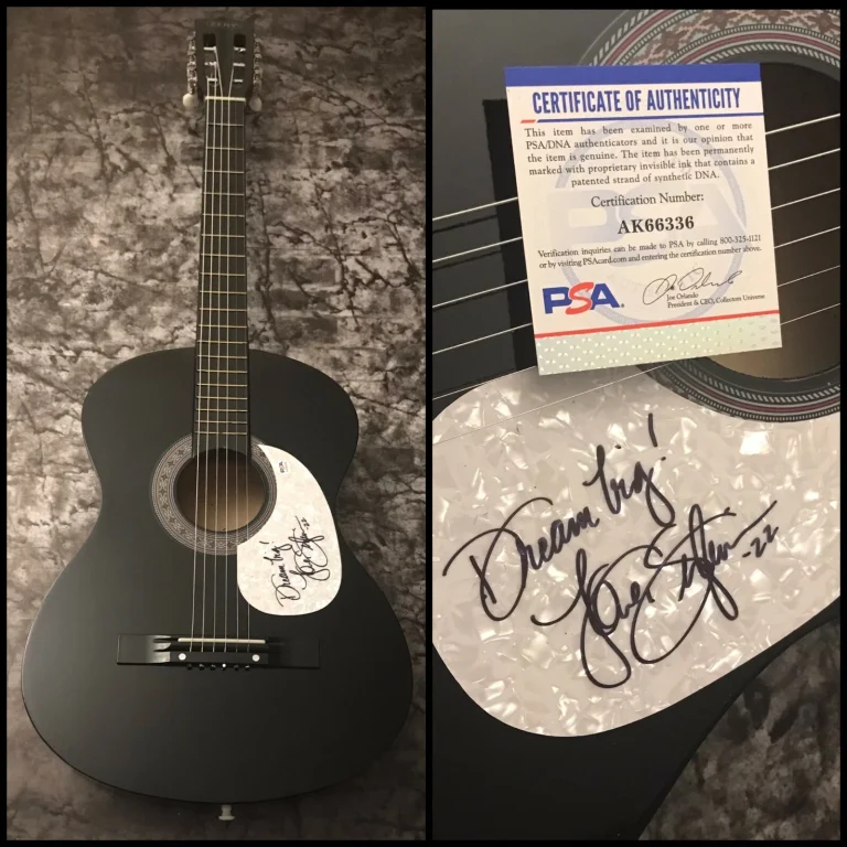 PSA Paese Stella Nobody Drifter Sylvia Hutton Firmato Acustica Chitarra COA