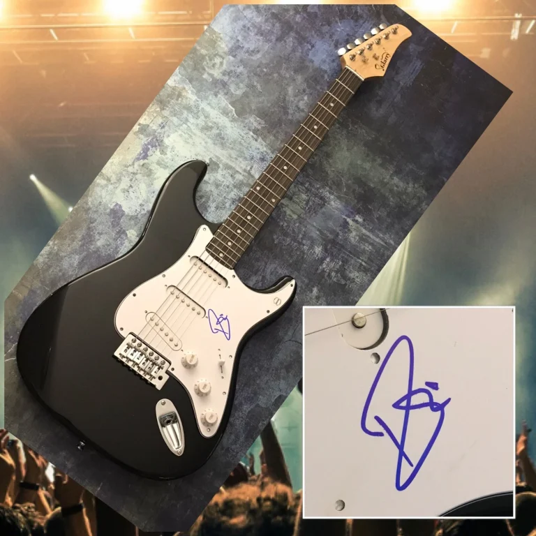 GFA Economico Trucco Singer Robin Lucioperca Firmato Rosso Elettrico Chitarra Di