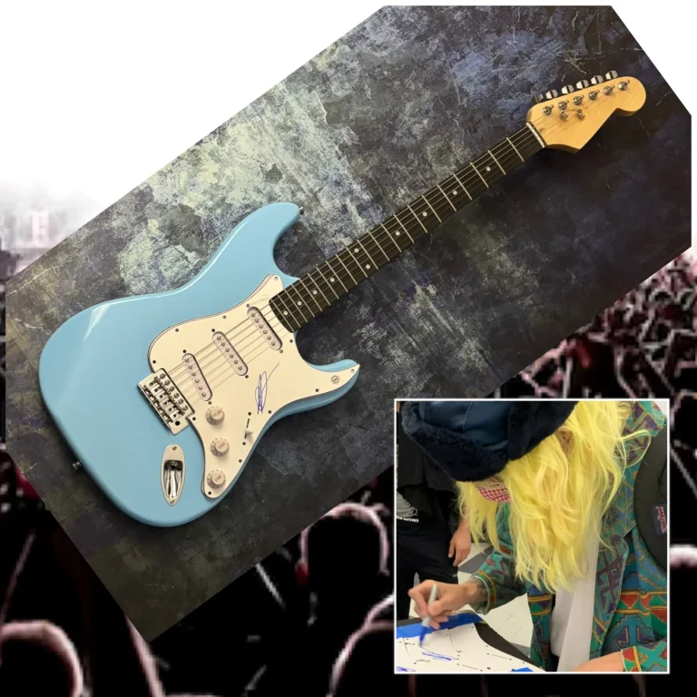 Chitarra Elettrica Firmata GFA Honeypie Per Abby Star * JAWNY * PROVA ESATTA COA