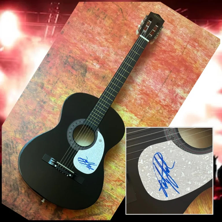 Chitarra Acustica Firmata GFA Zebra Band Rock Star * RANDY JACKSON * con COA