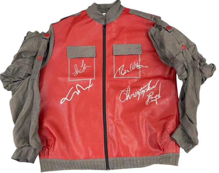 Back to the Future Cast Signed Marty McFly Jacket Fox Lloyd Auto Beckett Witness