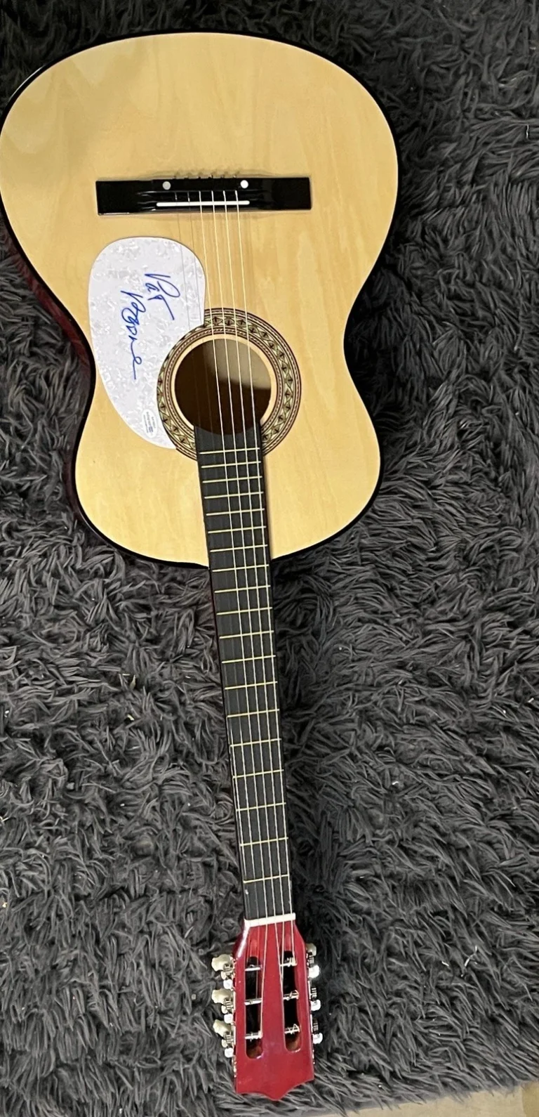 TEEN IDOL PAT BOONE SIGNED AUTOGRAPHD ACOUSTIC GUITAR ACOA COA MOODY RIVER