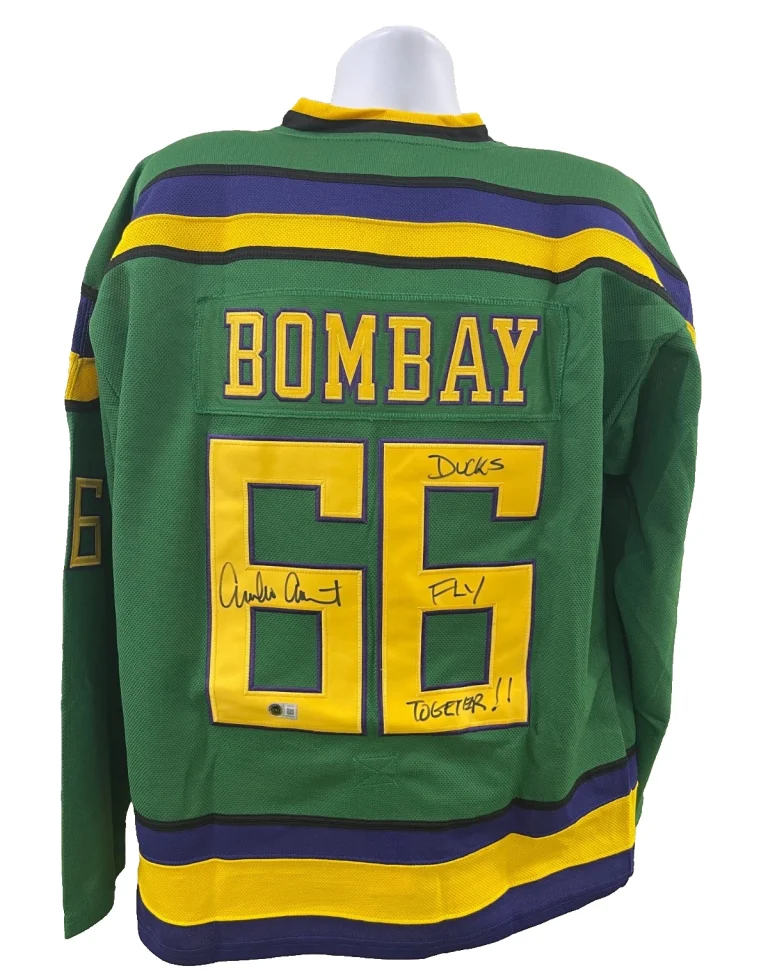 Emilio Estevez Signed The Mighty Ducks Bombay Jersey Autograph Inscription BAS