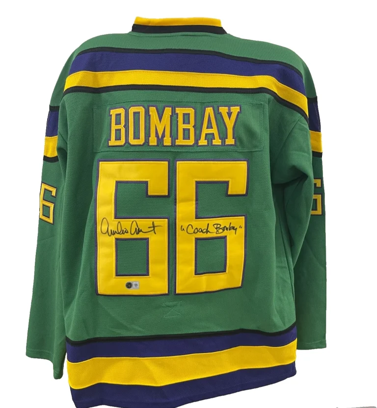 Emilio Estevez Signed The Mighty Ducks Bombay Jersey Autograph Inscription BAS