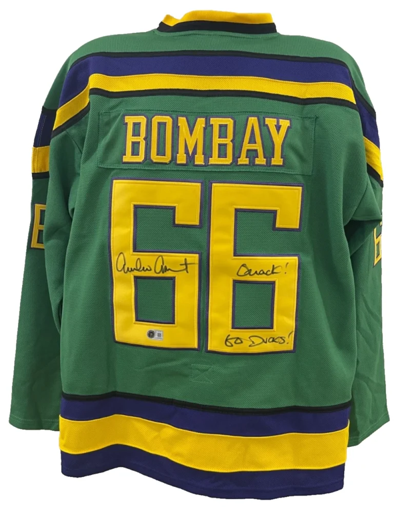 Emilio Estevez Signed The Mighty Ducks Bombay Jersey Autograph Inscription BAS