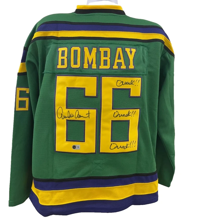 Emilio Estevez Signed The Mighty Ducks Bombay Jersey Autograph Inscription BAS