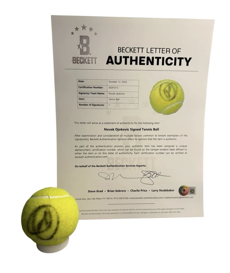 Novak Djokovic Signed Autograph US Open Official Tennis Ball Beckett BAS Proof