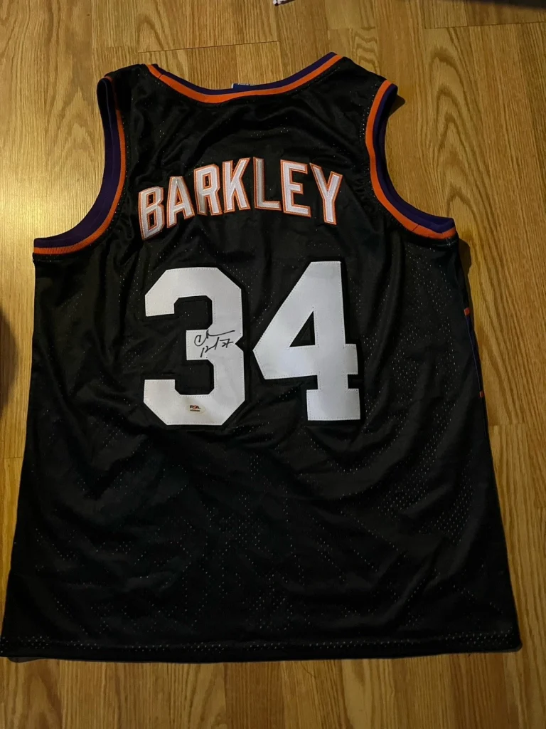 PHOENIX SUNS-CHARLES BARKLEY SIGNED AUTOGRAPH JERSEY PSA COA HOF ALL STAR