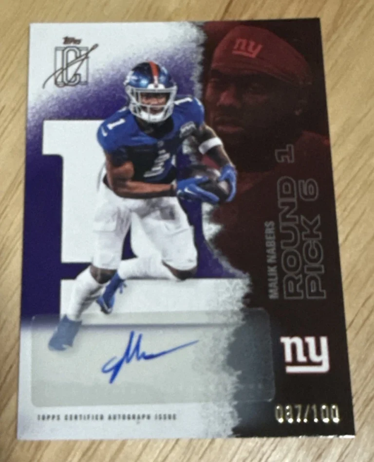 2025 Topps Signature Class Malik Nabers  Purple Auto # /100 New York Giants #40