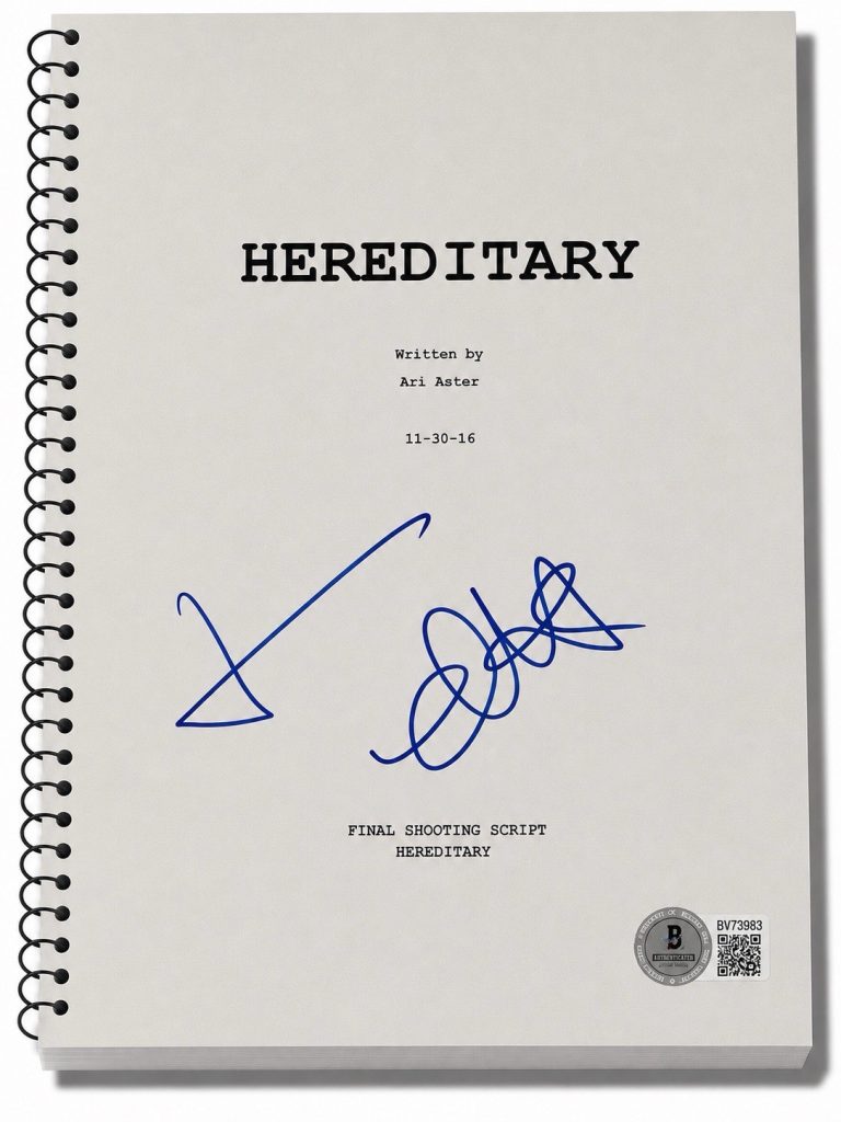 Toni Collette Signed Autograph Hereditary Full Movie Script Screenplay Beckett