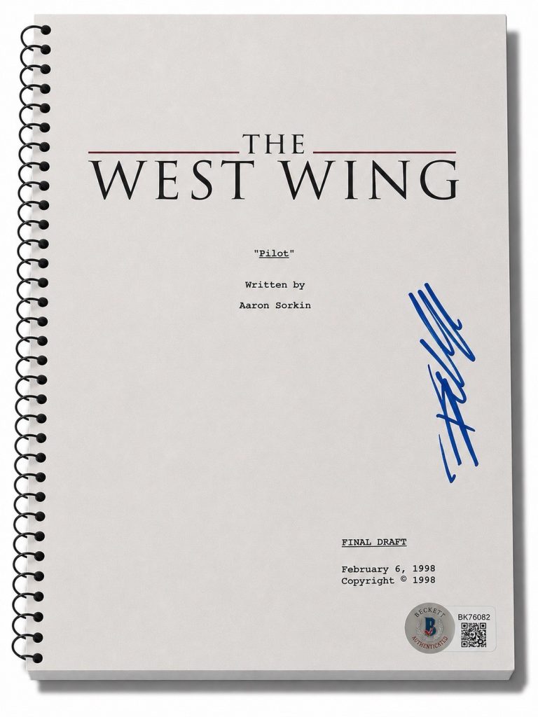 Bradley Whitford Signed Autograph The West Wing Pilot Full TV Script Beckett BAS