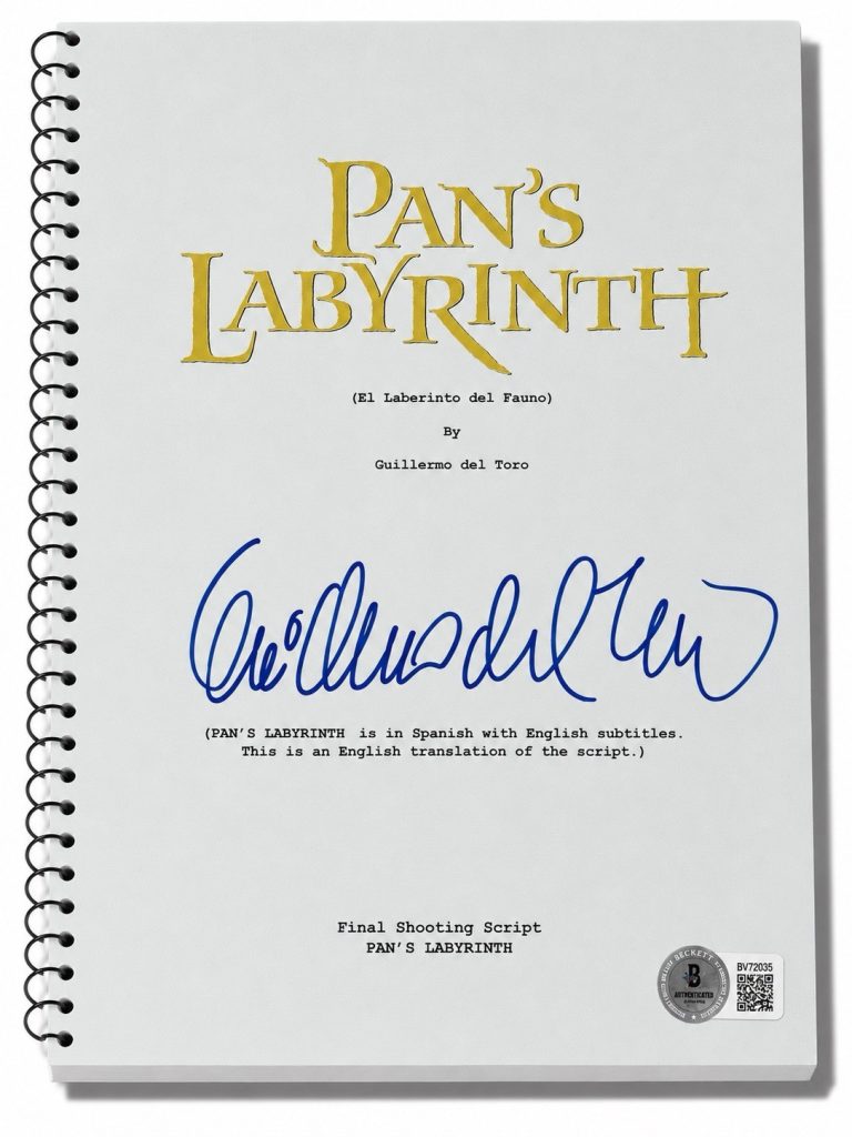 Guillermo del Toro Signed Autograph Pan's Labyrinth Script Screenplay Beckett