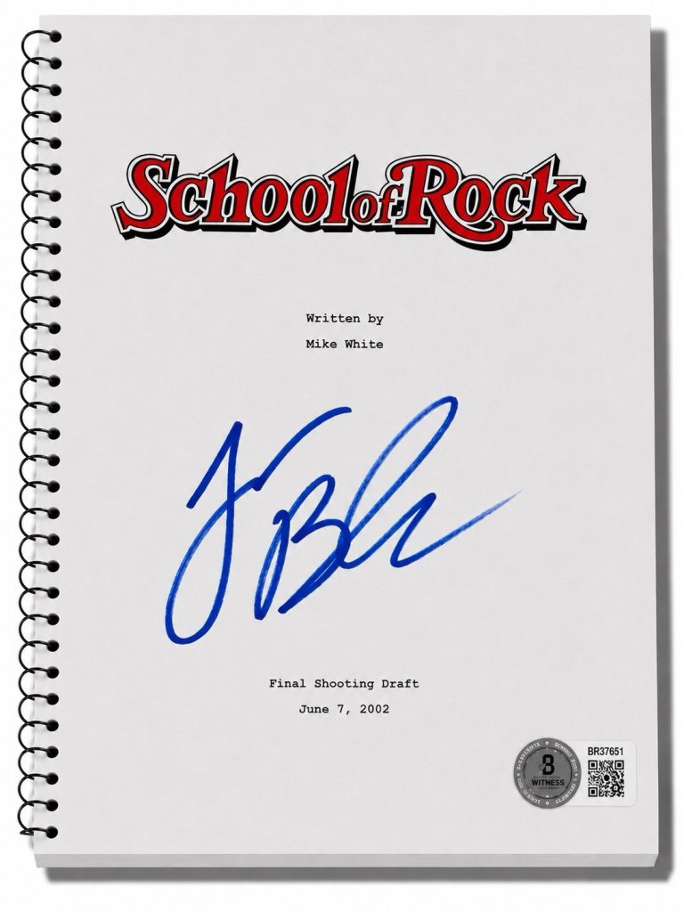 Jack Black Signed Autograph School of Rock Full Movie Script Screenplay Beckett