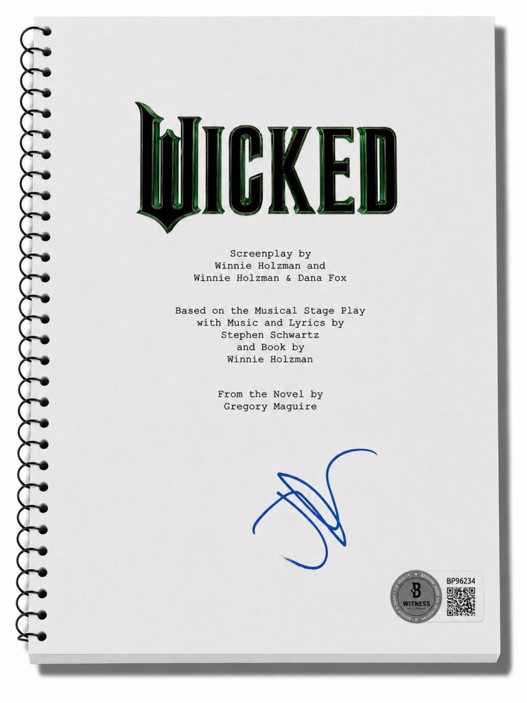 Jon M. Chu Signed Autograph Wicked Full Script Screenplay Ariana Grande Beckett