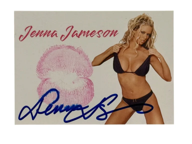 Jenna Jameson Signed Kiss Card Adult Star Autograph Kiss Print Beckett Witness