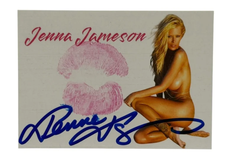 Jenna Jameson Signed Kiss Card Adult Star Autograph Kiss Print Beckett Witness