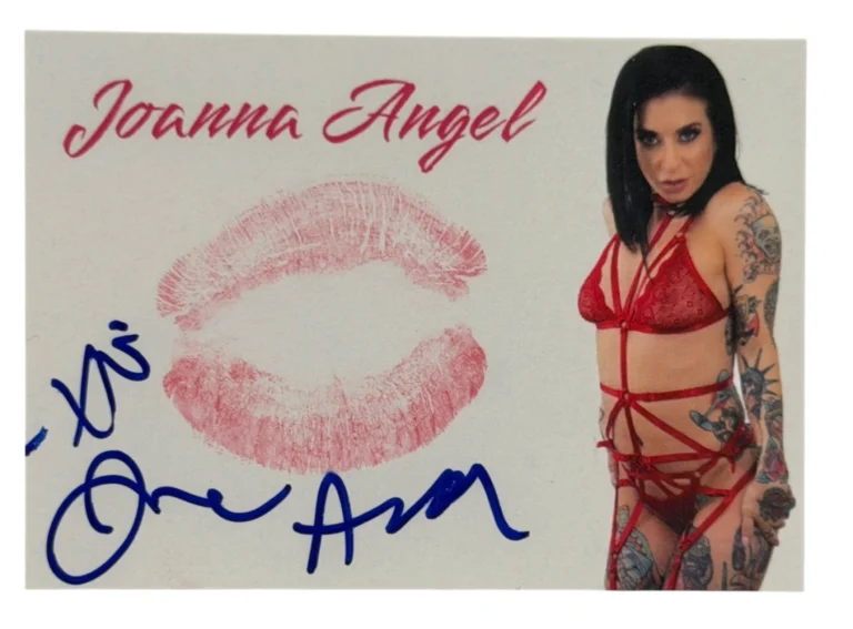 Joanna Angel Signed Kiss Card Adult Star Autograph Kiss Print Beckett Witness
