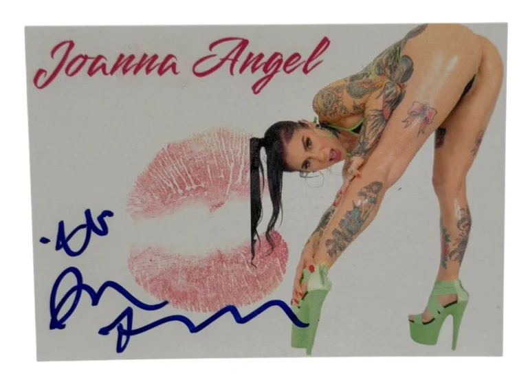 Joanna Angel Signed Kiss Card Adult Star Autograph Kiss Print Beckett Witness