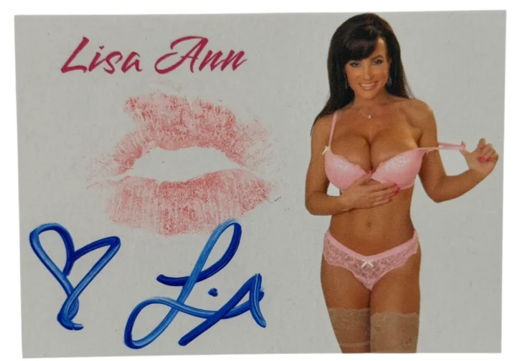 Lisa Ann Signed Kiss Card Adult Star Autograph Kiss Print Beckett Witness