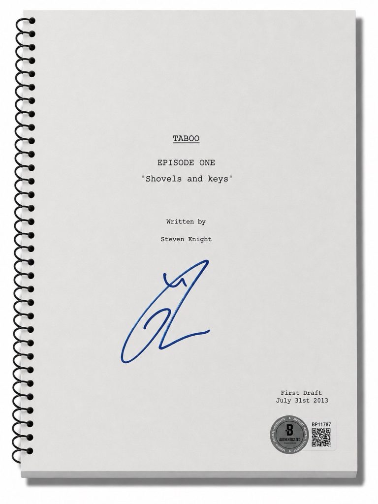 Tom Hardy Signed Autograph Taboo Pilot TV Full Episode Script Authentic Beckett