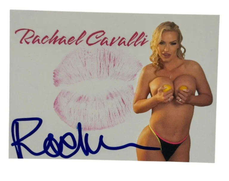 Rachael Cavalli Signed Kiss Card Adult Star Autograph Kiss Print Beckett Witness