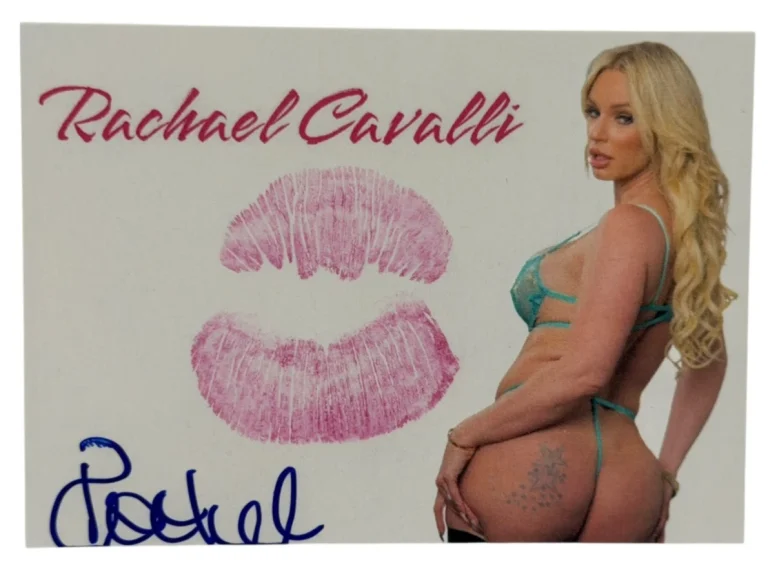Rachael Cavalli Signed Kiss Card Adult Star Autograph Kiss Print Beckett Witness