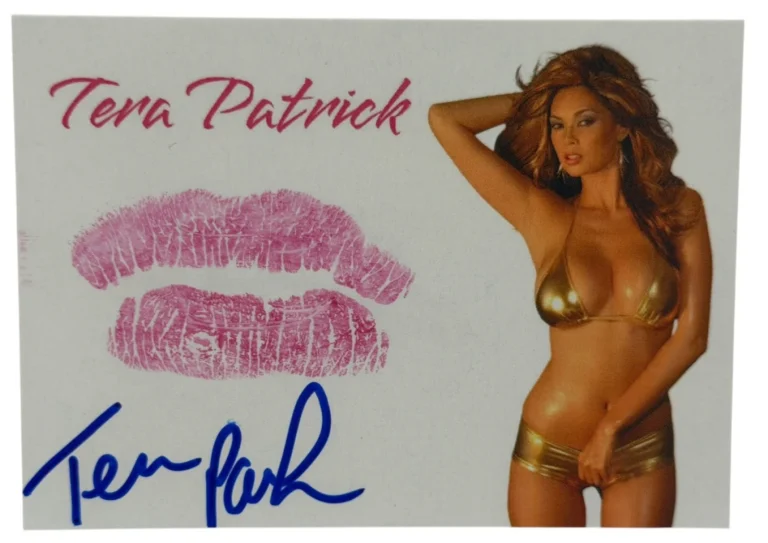 Tera Patrick Signed Kiss Card Adult Star Autograph Kiss Print Beckett Witness